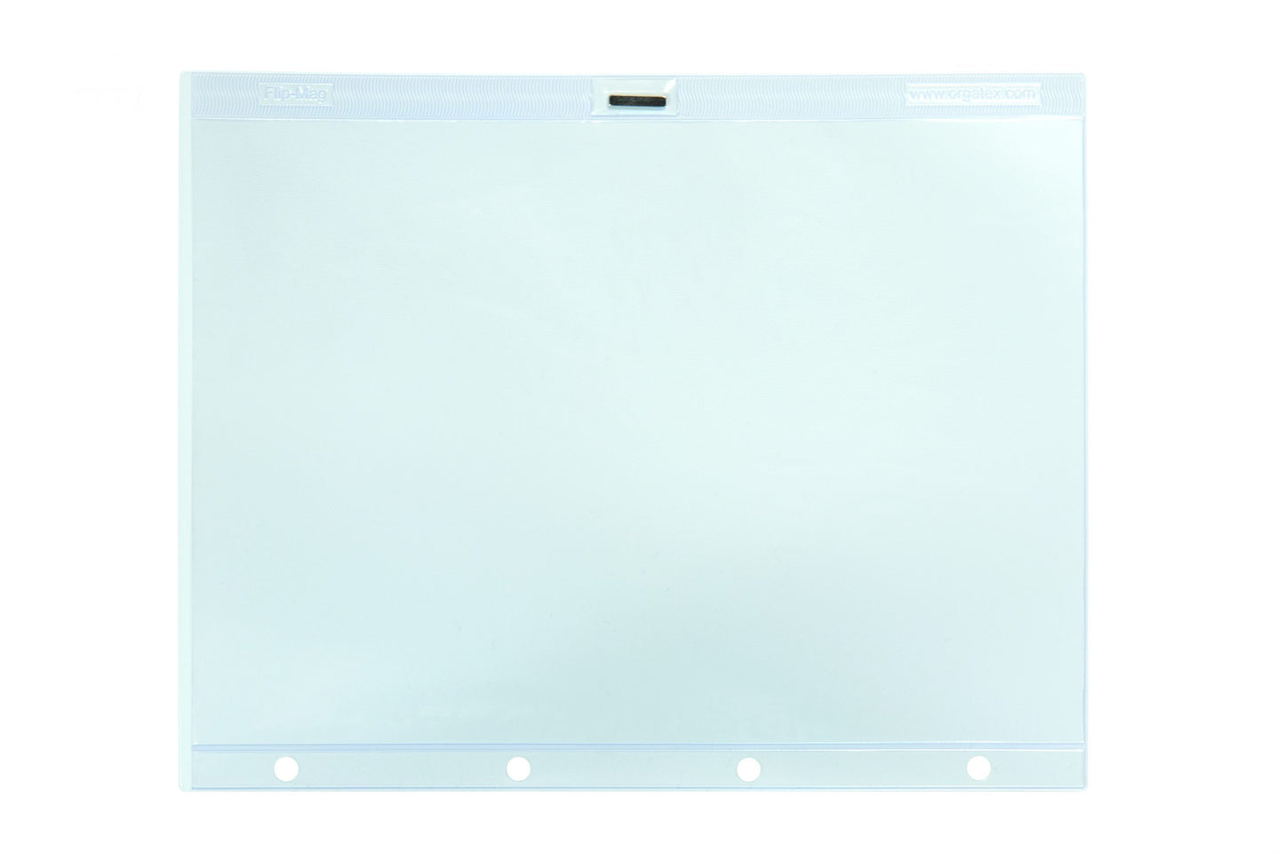 Flip-Mag document holders with adhesive edge and neodymium magnets
